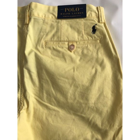 new Polo Ralph Lauren Mens Shorts Stretch Classic Fit 9" Size 31 Yellow - Picture 4 of 5